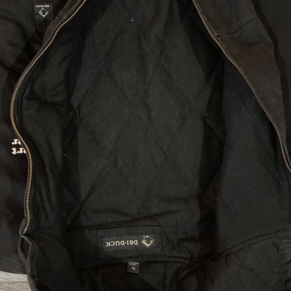 NWT! Dri Duck Black Carhartt Style Waterproof Hooded Canvas Jacket - Men's XL - Picture 2 of 12